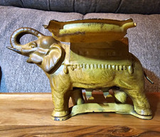ANTIQUE-Turn of the 20th Century Cigarette Dispensing Elephant with Hinged Lid. picture