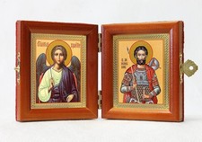 Orthodox Folding Icon Dyptich 3.15x3.55in/6.3x3.55in 