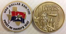 NAVY USS SAN DALLAS SSN-700 FIRST  IN HARMS WAY SUBMARINE CHALLENGE COIN picture