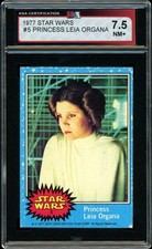 1977 Topps USA Star Wars Blue #5 Princess Leia Organa KSA 7.5 NM + Rookie Year picture