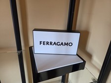NEW SALVATORE FERRAGAMO SUNGLASSES EYEGLASSES DISPLAY PLAQUE SIGN BLACK WHITE picture