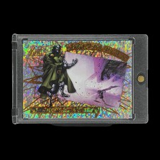 DOCTOR DOOM RARE SHIMMER HOLO BRONZE FOIL CARD 2023 Flair Insert - Marvel picture