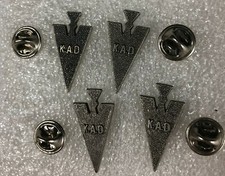 4 VINTAGE KAD K.A.D ARROW SHAPED PIN BADGE - K.A.D LAPEL PIN - 4 PINS  picture