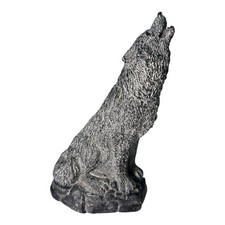 80s Handmade Wolf Figurine Canada A Wolf Original Sculpture Wildlife Statue picture
