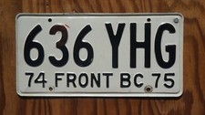 One or More - 1974 1975 Front BC Baja California Mexico License Plate picture