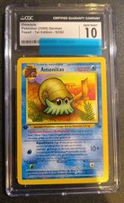 CGC 10 Gem Mint OMANYTE 1999 2000 DE 1st Edition Fossil 52/62 Amonitas German picture