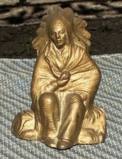 Nice Antique Cast Iron Art Nouveau Sitting Indian Chief Still Bank—Ouves picture
