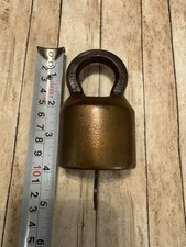 Vintage Antique SEGAL Brass & Cast Iron Lock With Key picture