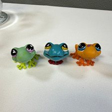 Hasbro Littlest Pet Shop Frog Lot 3pc Authentic #874 #50 Vintage McDonalds LPS  picture