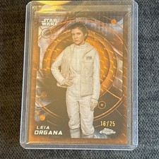⭐️ 2026 Topps Chrome Star Wars #83 Leia Organa Orange Refractor 16/25 RARE picture