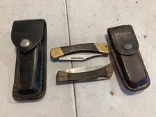 Lot of 2 Vintage Folding Lockback Knives PUMA 965 Deer Hunter West Germany & Oth picture