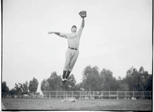 Stan Hack Leaping Through the Air 1933 Photo Going Up. Here is a real baseball picture