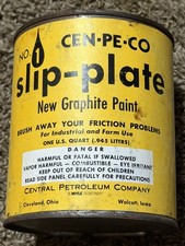 Vtg RARE NOS CEN-PE-CO No 1 Slip-Plate Graphite Paint Can Paper Label FULL picture