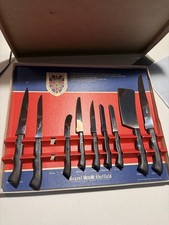 Vintage Regent Sheffield England 9 Pc Stainless Steel Knife Set Original Box picture