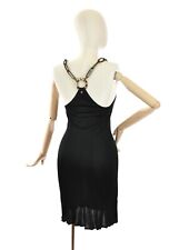 ROBERTO CAVALLI Women's Vintage Chains Straps Black Bodycon Mini Evening Dress 6 picture