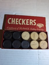 Vintage 1940'S Coca Cola Wooden Checkers Pieces Set picture