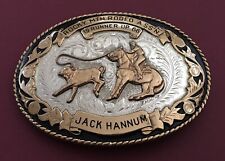 Rare Vintage 1966 Rocky Mtn Rodeo Sterling Silver HOF Cowboy Trophy Belt Buckle picture