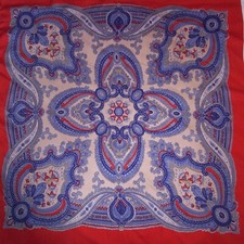Etro authentic mulberry silk twill  fabric Paisley Made in Italy 65x70cm. picture