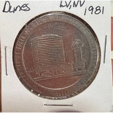 Vintage 1981 Dunes Las Vegas One Dollar Gaming Token Franklin Mint Casino Coin picture