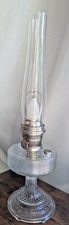 Antique Aladdin Simplicity Glass Oil Lamp Nu-Type Model B Burner & Chimney Clear picture