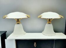 Vintage Pair of Italian Frosted Glass Table Lamps picture