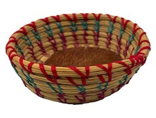 Vintage Native American Indian Coil Woven Pine Needle Basket picture
