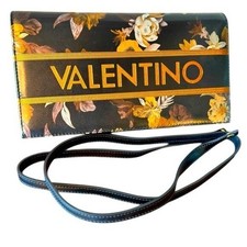 Mario Valentino Black Floral Leather Crossbody Bag Logo Made in Italy - firm picture