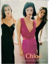 1998 Chloe Magazine Print Ad Three Brunette Women Dresses Fashion Clothing picture