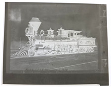 Vintage Central Pacific Railroad Steam Locomotive #173 1872 Copy Negative picture