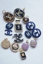 LV versace dior  charm lot of 15  zipper pull buttons emblems picture