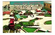 Fun on the boardwalk and beach at REHOBOTH vintage postcard unposted picture