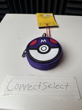 Pokemon x Target Master Ball Bag Charm Purple Zip Coin Pouch Clip Keychain 3in picture
