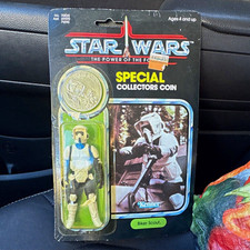 Vintage 1984 Kenner Star Wars POTF Biker Scout Action Figure w/ Coin Beauty picture