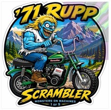 1971 Rupp Scrambler Minibike 9x9cm Durable Die-Cut Vinyl Sticker Number 1 of 5 picture