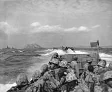 WW2 WWII Photo US Marines on Landing Craft Iwo Jima  World War Two / 1825 picture