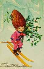 SUPERB FANTASY 1933 Santa Elf Helper Pine Cone hat Christmas Germany Berlin picture