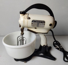 VTG Hamilton Beach Model D Mixer With Stand Beaters and Milk Glass Bowl Works picture