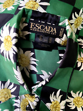 ESCADA VINTAGE SILK LONG BLOUSE IN DAISY PRINT 34 6-8 GERMANY picture
