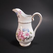 Vintage Small Pitcher Vase / Creamer Pink Blue Floral with Gold Trim Japan picture