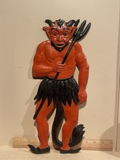 Antique 1920s German Embossed Die Cut Krampus Devil Cardboard Halloween 6