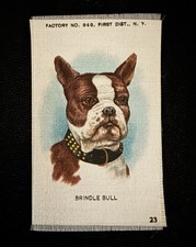 VINTAGE “BRINDLE BULL” BOSTON TERRIER TOBACCO SILK picture