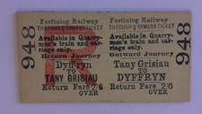 Vintage Festiniog Railway Through Quarrymen's Return Ticket Tany Grisiau Dyffryn picture