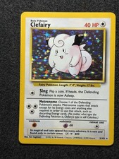 Clefairy 5/102 Pokemon Card Holo Rare Vintage 1999 WOTC Base Set LP NM picture