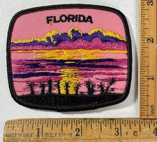 Vintage Florida Sunset Iron On Patch Travel Souvenir picture