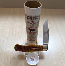 NEW GEC Great Eastern Cutlery #421125LB Antique Yellow Jigged Bone Lockback picture