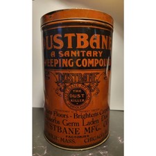 Dustbane-Sweeping Compound-Ipswich Mass. - Antique Advertising Tin W/Lid picture