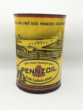 Vintage Pennzoil Owl Pennsylvania United Air Lines 5 Quart Gas Oil Can picture