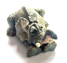 Vintage Sealmark 1998 Elephant Figurine Lying Down Whimsical Resin 13cm picture