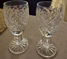2pc Clear Cut Edinburgh Petit StemmedGlasses Diamond Cut Pattern Round Shape Set picture