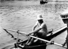 Lord Desborough In A Scull At Henley Regatta Old Photo picture
